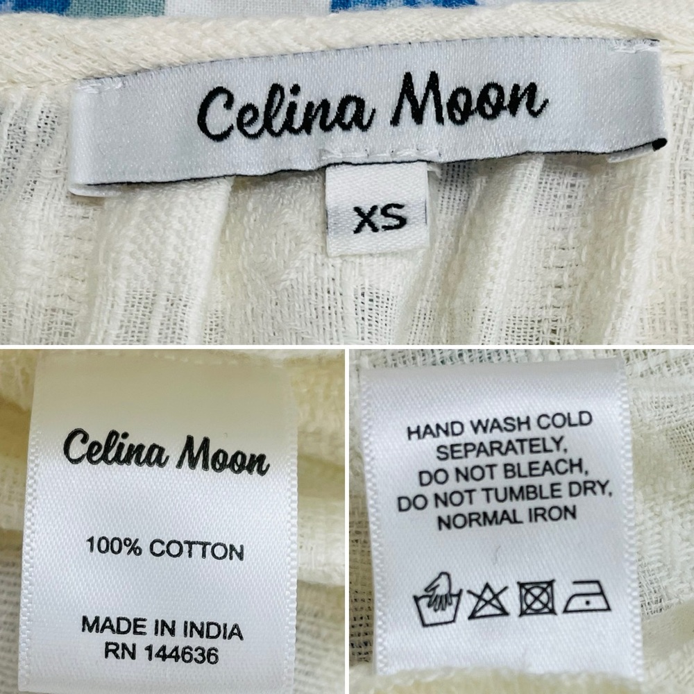 Celina Moon 100% Cotton Boho Tunic Dress in Ivory Size XSmall - Picture 10 of 11